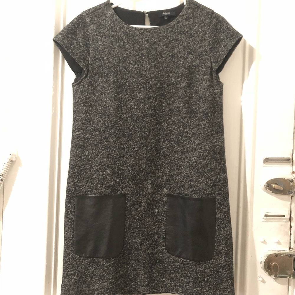 Madewell wool and leather shift dress